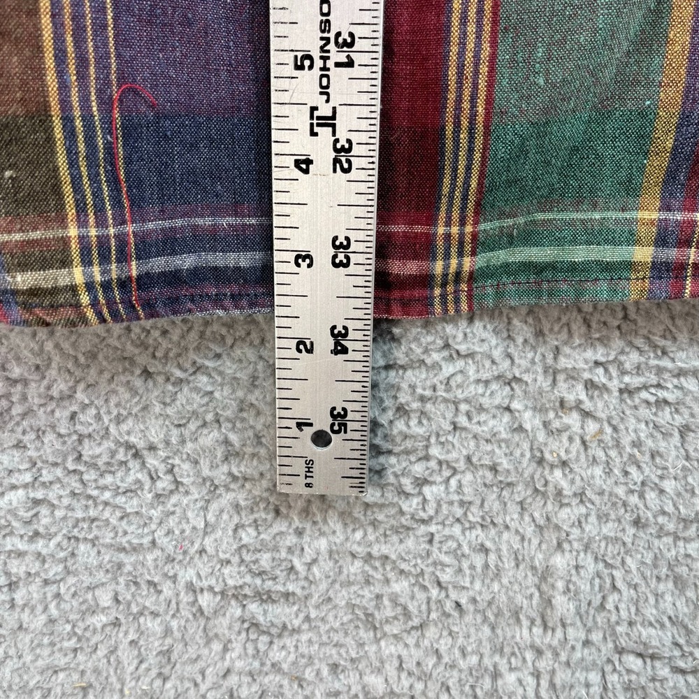Tommy Hilfiger Shirt Large Button-Down Men's Purple Blue Green Red Plaid‎ - Picture 13 of 15